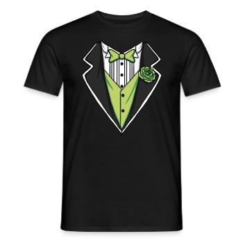Tuxedo Kost�m Lazy Halloween Green Boys Tuxedo - Männer T-Shirt - Schwarz - Vorne - AI Model Male 178 light (178cm)