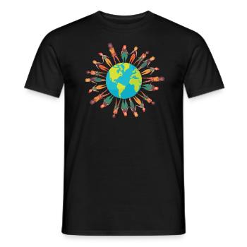 Internationaler Frauentag Erde verschiedene Frauen - Männer T-Shirt - Schwarz - Vorne - AI Model Male 178 light (178cm)