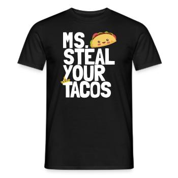 Frau stiehlt deine Tacos lustige M�dchen Taco Lieb - Männer T-Shirt - Schwarz - Vorne - AI Model Male 178 light (178cm)