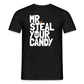 Mr Steal Ihre S��igkeiten Kleinkind Halloween Outf - Männer T-Shirt - Schwarz - Vorne - AI Model Male 178 light (178cm)