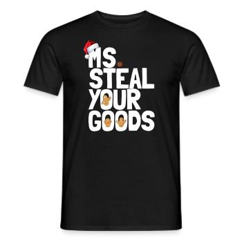 Frau stiehlt Ihre Waren Kleinkind Weihnachtsm�dche - Männer T-Shirt - Schwarz - Vorne - AI Model Male 178 light (178cm)