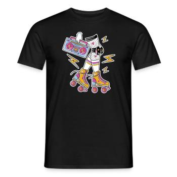 Roller Skating Retro Roller Derby Frauenrolle - Männer T-Shirt - Schwarz - Vorne - AI Model Male 178 light (178cm)