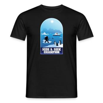 Verstecken Sie den Champion Bigfoot Antarctica Big - Männer T-Shirt - Schwarz - Vorne - AI Model Male 178 light (178cm)