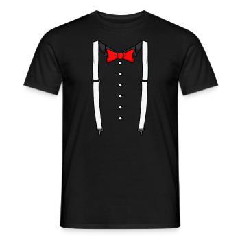 Rote Fliege Hosentr�ger Cummerbund Tuxedo Fliege - Männer T-Shirt - Schwarz - Vorne - AI Model Male 178 light (178cm)