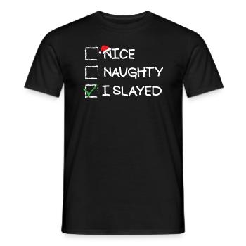 �ne ungezogene ich habe lustige Weihnachtsliste - Männer T-Shirt - Schwarz - Vorne - AI Model Male 178 light (178cm)
