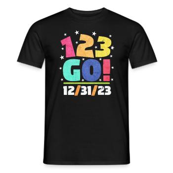 123 Go! Happy 123s Tag 121.12.23 Neujahr 123Sday12 - Männer T-Shirt - Schwarz - Vorne - AI Model Male 178 light (178cm)
