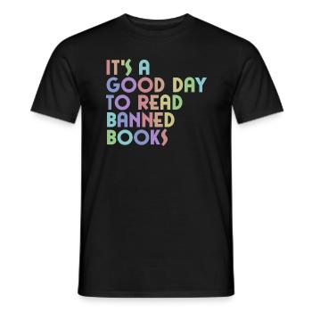 Es ist ein guter Tag, um verbotene B�cher zu lesen - Männer T-Shirt - Schwarz - Vorne - AI Model Male 178 light (178cm)