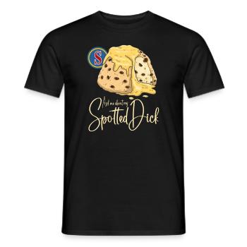 Fragen Sie mich nach meinem gefleckten Dick Funny - Männer T-Shirt - Schwarz - Vorne - AI Model Male 178 light (178cm)