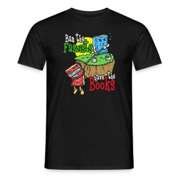 Verbot der Faschisten retten die B�cher. Lesen Sie - Männer T-Shirt - Schwarz - Vorne - AI Model Male 178 light (178cm)