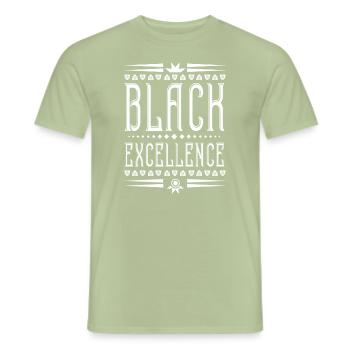 Black Excellence HBCU Abschluss Black Exzellenz - Männer T-Shirt - Sage - Vorne - AI Model Male 178 light (178cm)