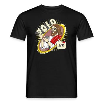 Yolo jk Jesus Ostern lustige Vermutungen, wer R�ck - Männer T-Shirt - Schwarz - Vorne - AI Model Male 178 light (178cm)