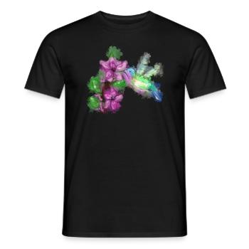 Hummingbird Aquarell Vogelbeobachter Kolibri - Männer T-Shirt - Schwarz - Vorne - AI Model Male 178 light (178cm)