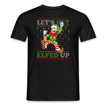Lassen Sie uns Elfen in der Familie finden - Männer T-Shirt - Schwarz - Vorne - AI Model Male 178 light (178cm)