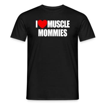 Ich liebe Muskelmamies Red Heart Muskel Mommies - Männer T-Shirt - Schwarz - Vorne - AI Model Male 178 light (178cm)