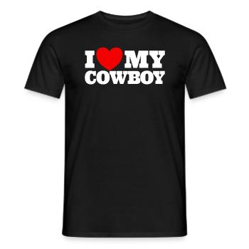 Ich liebe meinen Cowboy Red Heart Cowboys lieben m - Männer T-Shirt - Schwarz - Vorne - AI Model Male 178 light (178cm)