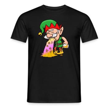 Kotzen Elf Funny Christmas Elf Drunk Elf KotzeKopp - Männer T-Shirt - Schwarz - Vorne - AI Model Male 178 light (178cm)