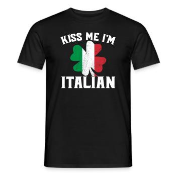 Küss mich, ich bin Italiener St. Patrick's Day Ich - Männer T-Shirt - Schwarz - Vorne - AI Model Male 178 light (178cm)