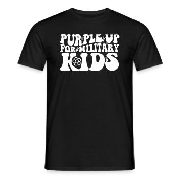 Lila up f�r Military Kids Month Purple uplila f�r - Männer T-Shirt - Schwarz - Vorne - AI Model Male 178 light (178cm)