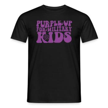 Lila up f�r Military Kids Month Purple uplila f�r - Männer T-Shirt - Schwarz - Vorne - AI Model Male 178 light (178cm)