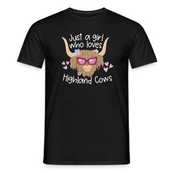 Nur ein M�dchen, das Highland Coughs Frauen liebt - Männer T-Shirt - Schwarz - Vorne - AI Model Male 178 light (178cm)