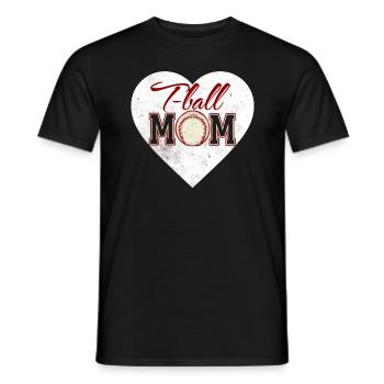 T-Ball Mom Heart Tee Ball Baseball Womens Tee-Ball - Männer T-Shirt - Schwarz - Vorne - AI Model Male 178 light (178cm)