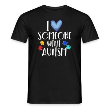 Ich liebe jemanden mit Autismus Blue Heart Autism - Männer T-Shirt - Schwarz - Vorne - AI Model Male 178 light (178cm)
