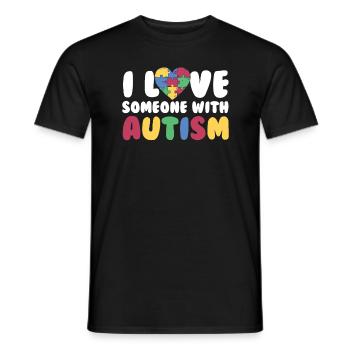 Ich liebe jemanden mit Autismus Herz Puzzle Autism - Männer T-Shirt - Schwarz - Vorne - AI Model Male 178 light (178cm)