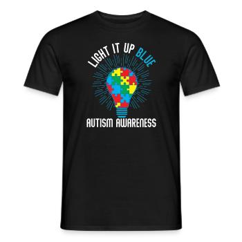 Z�nden Sie es Blue Autism Awareness auf, hell es b - Männer T-Shirt - Schwarz - Vorne - AI Model Male 178 light (178cm)