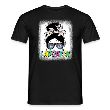 Labor Queen Messy Bun Women's Science Lab Week - Männer T-Shirt - Schwarz - Vorne - AI Model Male 178 light (178cm)