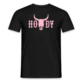 Howdy Cow Skull Western Cowboy Rodeo Howdy Howdy - Männer T-Shirt - Schwarz - Vorne - AI Model Male 178 light (178cm)
