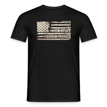 Das ist es, was ich tue, ich repariere Sachen und - Männer T-Shirt - Schwarz - Vorne - AI Model Male 178 light (178cm)
