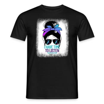 Ich habe Zeit, Ihr Leben zuzuh�renich habe ZeitHem - Männer T-Shirt - Schwarz - Vorne - AI Model Male 178 light (178cm)