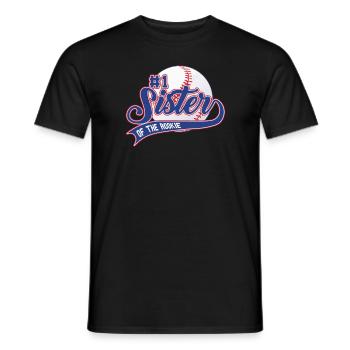 Schwester der Rookie 1. Geburtstag Baseballfamilie - Männer T-Shirt - Schwarz - Vorne - AI Model Male 178 light (178cm)