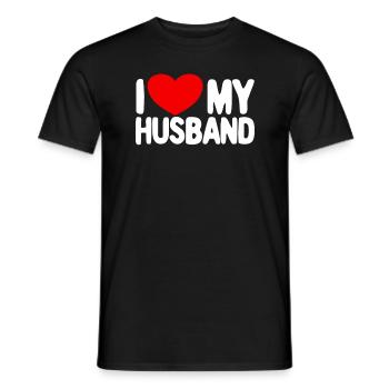 Ich liebe meinen Mann rotes Herz Frau Ich liebe me - Männer T-Shirt - Schwarz - Vorne - AI Model Male 178 light (178cm)