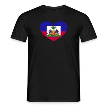 Haiti Flagge Herz stolze haitianische Flagge Haiti - Männer T-Shirt - Schwarz - Vorne - AI Model Male 178 light (178cm)