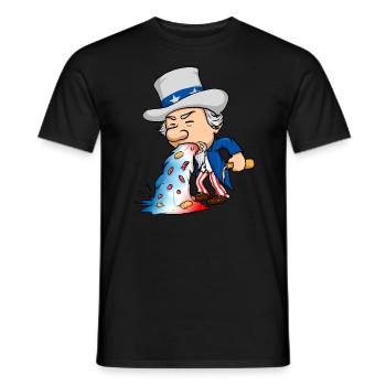 Onkel Samm Funny Drinking 4. Juli kotzend - Männer T-Shirt - Schwarz - Vorne - AI Model Male 178 light (178cm)