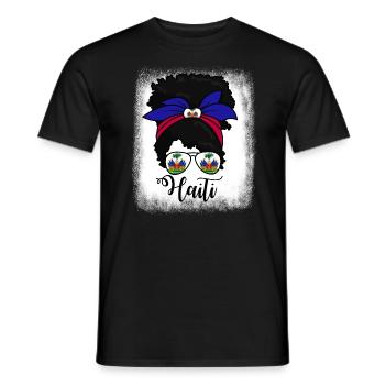 Haiti Messy Bun Women's stolze haitianische M�dche - Männer T-Shirt - Schwarz - Vorne - AI Model Male 178 light (178cm)