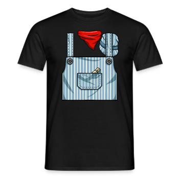 Zugingenieurleiter Kost�m Halloween Zug - Männer T-Shirt - Schwarz - Vorne - AI Model Male 178 light (178cm)
