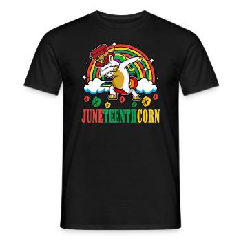 Juneteenthcorn Unicorn Black History Juneteenth - Männer T-Shirt - Schwarz - Vorne - AI Model Male 178 light (178cm)