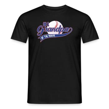 Opa der Rookie 1. Geburtstag Baseballfamilie - Männer T-Shirt - Schwarz - Vorne - AI Model Male 178 light (178cm)