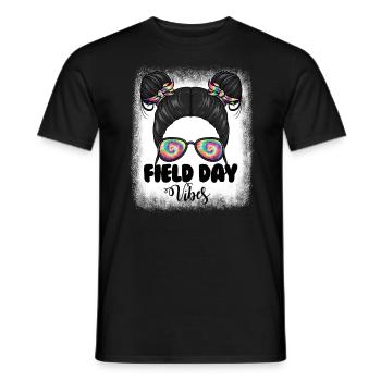 Messy Bun Girl Field Day Vibes Messy Bun Girls - Männer T-Shirt - Schwarz - Vorne - AI Model Male 178 light (178cm)