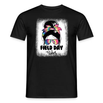 Messy Bun Field Day Vibes Damenlehrer Field Day - Männer T-Shirt - Schwarz - Vorne - AI Model Male 178 light (178cm)