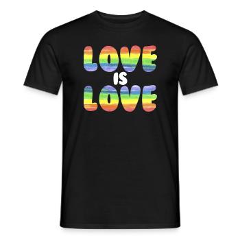 Liebe ist Liebe Regenbogen LGBTQ Gay Pride Liebe i - Männer T-Shirt - Schwarz - Vorne - AI Model Male 178 light (178cm)