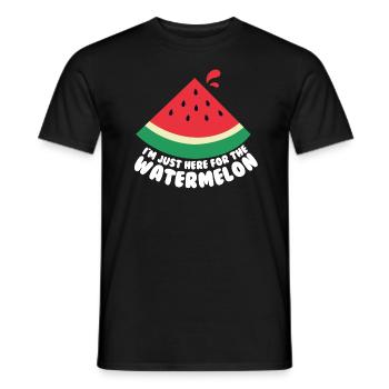 Ich bin nur hier f�r die Wassermelone Love Waterme - Männer T-Shirt - Schwarz - Vorne - AI Model Male 178 light (178cm)