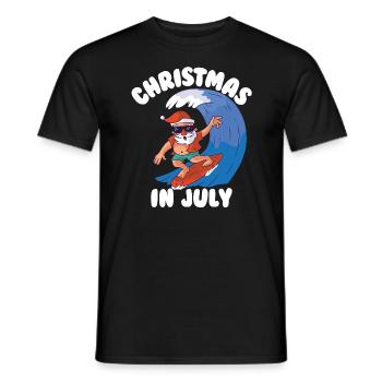 Weihnachten im Juli surfen Santa Weihnachten im Ju - Männer T-Shirt - Schwarz - Vorne - AI Model Male 178 light (178cm)