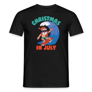 Weihnachten im Juli surfen Santa Weihnachten im Ju - Männer T-Shirt - Schwarz - Vorne - AI Model Male 178 light (178cm)