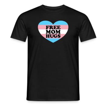 Kostenlose Mutter Umarmungen Trans -Flag -LGBTQ -T - Männer T-Shirt - Schwarz - Vorne - AI Model Male 178 light (178cm)