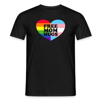 Kostenlose Mutter Umarmungen Gay Pride Trans Flag - Männer T-Shirt - Schwarz - Vorne - AI Model Male 178 light (178cm)