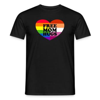 Kostenlose Mutter Umarmungen Gay Pride Lesbian Fla - Männer T-Shirt - Schwarz - Vorne - AI Model Male 178 light (178cm)