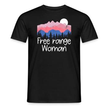 Freilandfrau im Freien lustige Frauencamping - Männer T-Shirt - Schwarz - Vorne - AI Model Male 178 light (178cm)